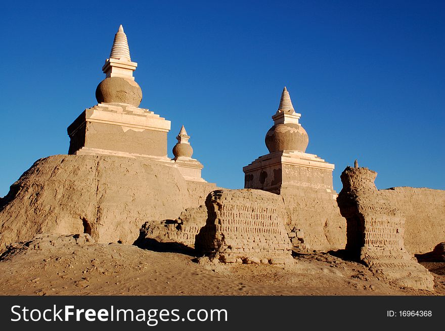 Ancient Chinese city lost in desert. Ancient Chinese city lost in desert