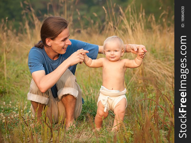 Father Walk With Baby