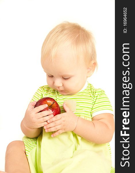 Little Baby Eat Red Apple