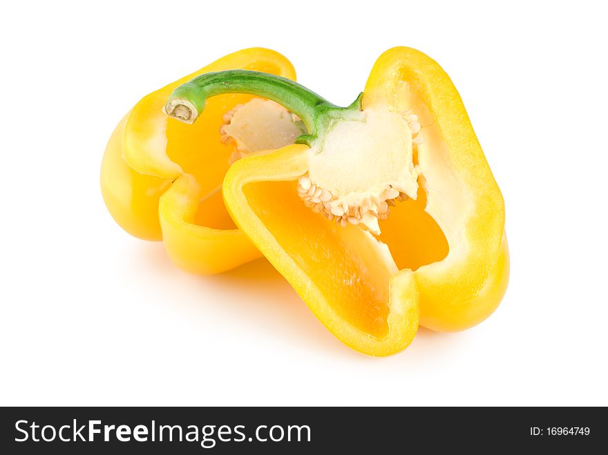 Yellow pepper isolated on a white background. Yellow pepper isolated on a white background