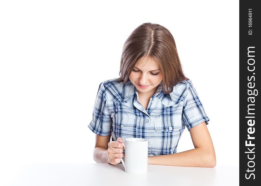 Teen-girl With Cup Of Coffee