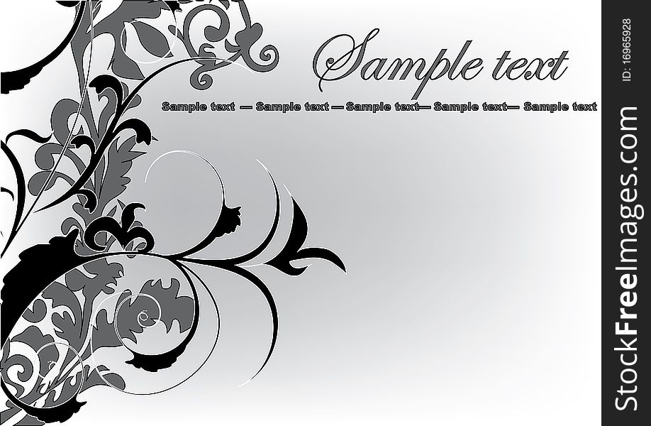 Decorative flowers design with place for text
