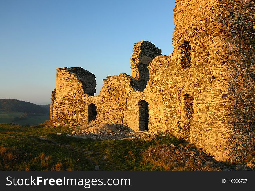 Ruins of an old castle in Central Europe
