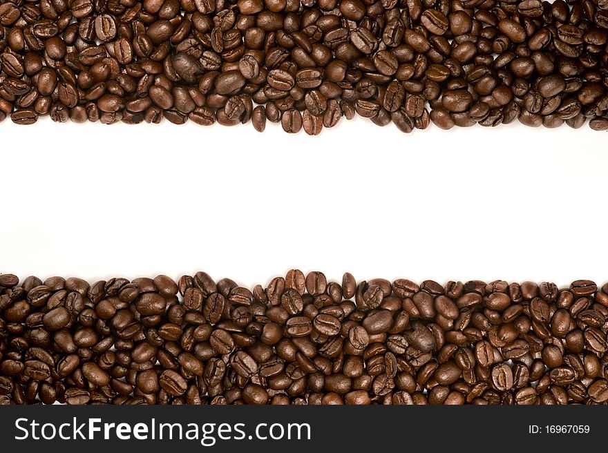 Coffee beans with space for text