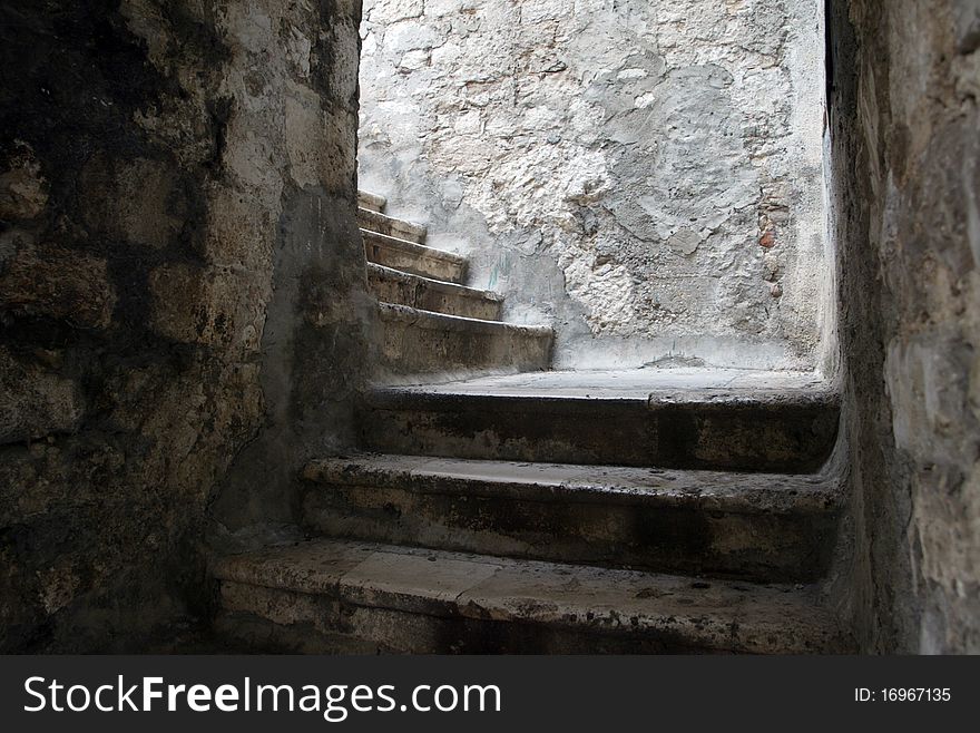 Stone stairs in Sibenik, Croatia