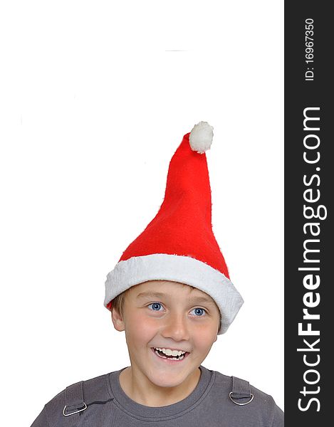 Adorable child with Santa Hat