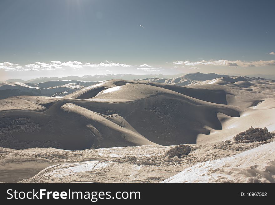 Winter Landscape On Bjelasnica Mountain In Bosnia