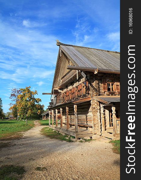 Old wooden house in village