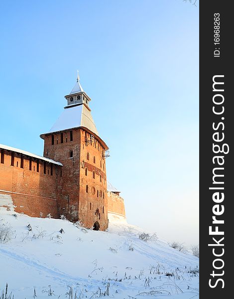 Ancient fortress on the snow hill