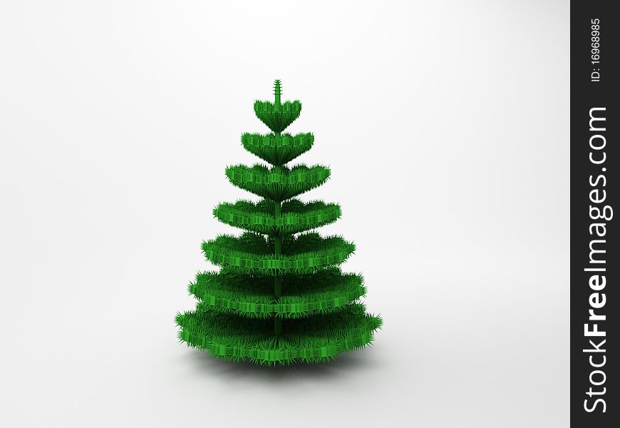 Christmas fur-tree on a white background