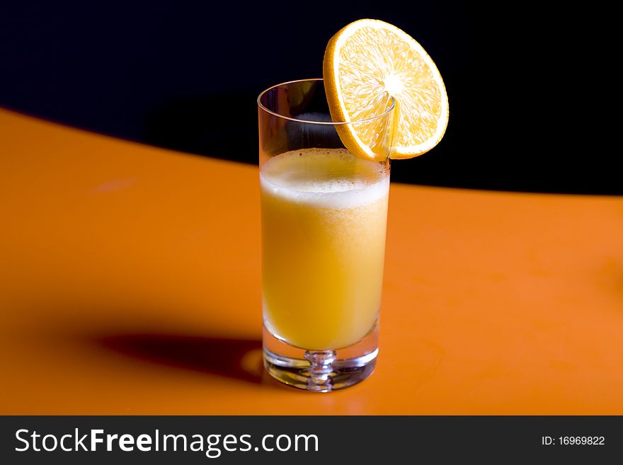 Fresh orange juice in a glass