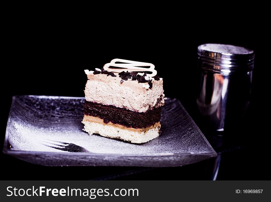 Beautiful tasty cake close up shoot