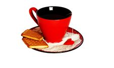 Cup Of Tea And Cookies Isolated Royalty Free Stock Images
