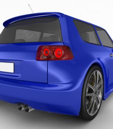 Sports Car - 3d Render Stock Photography