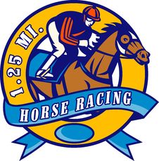 Horse Jockey Racing 1.25 Miles Stock Photo