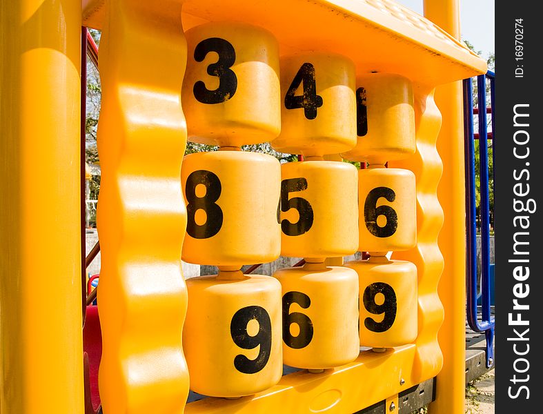 Numberballs at the playground for children play,