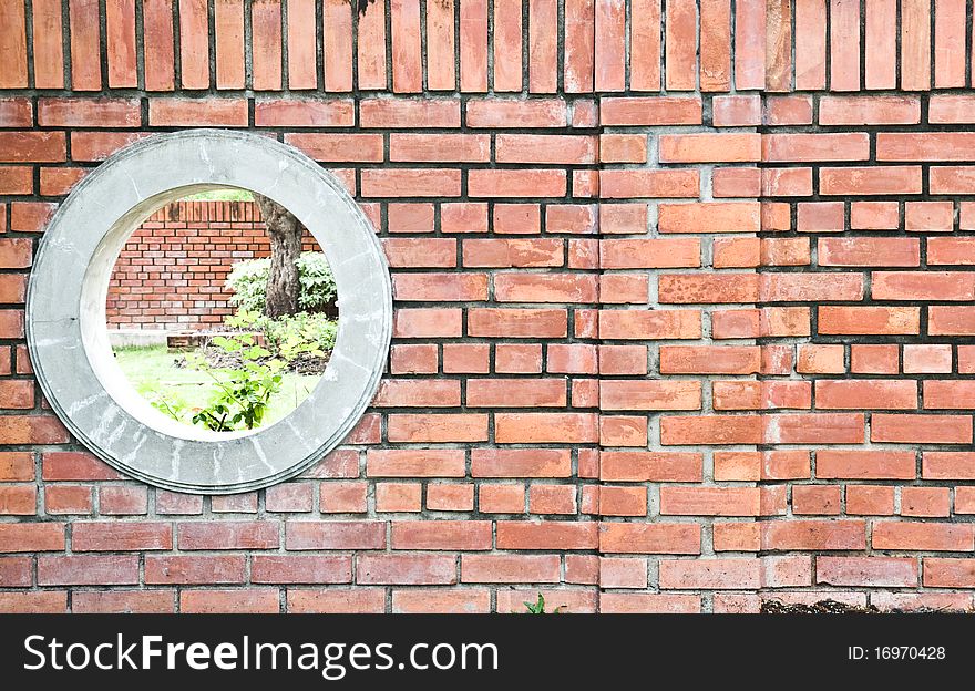 Background of brick wall of the garden,. Background of brick wall of the garden,