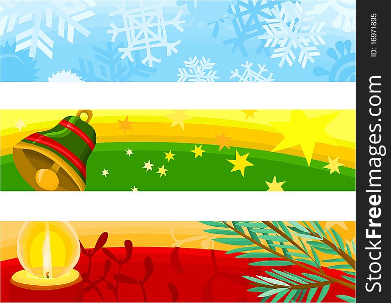 Set of a various christmas headers