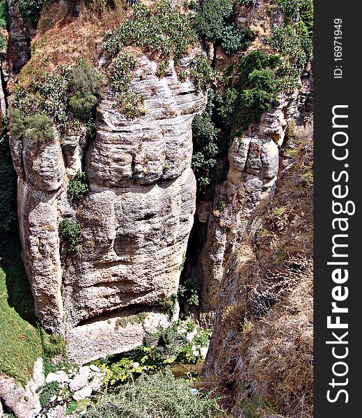 View of canyon in Ronda - Andalusia, Spain. View of canyon in Ronda - Andalusia, Spain