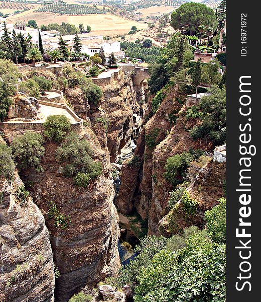 Landmark of canyon from Ronda - Andalusia, Spain. Landmark of canyon from Ronda - Andalusia, Spain