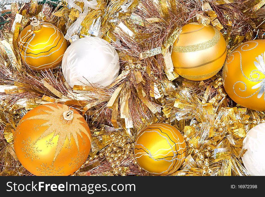 Christmas decoration gold and yellow colors