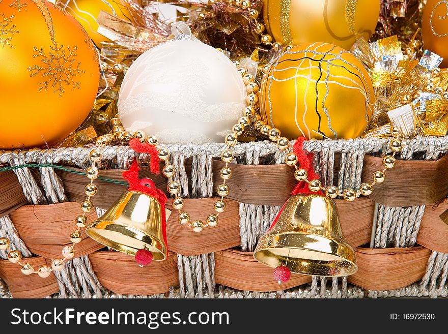 Christmas decoration gold and yellow colors