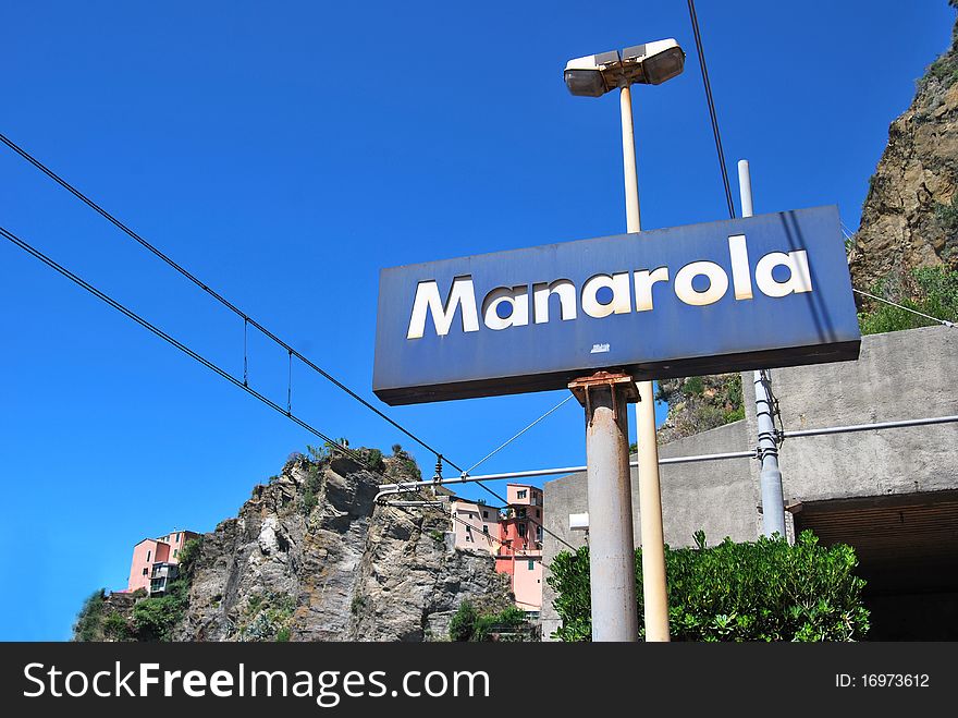 A detail of Manarola railway, in Liguria, Italy.