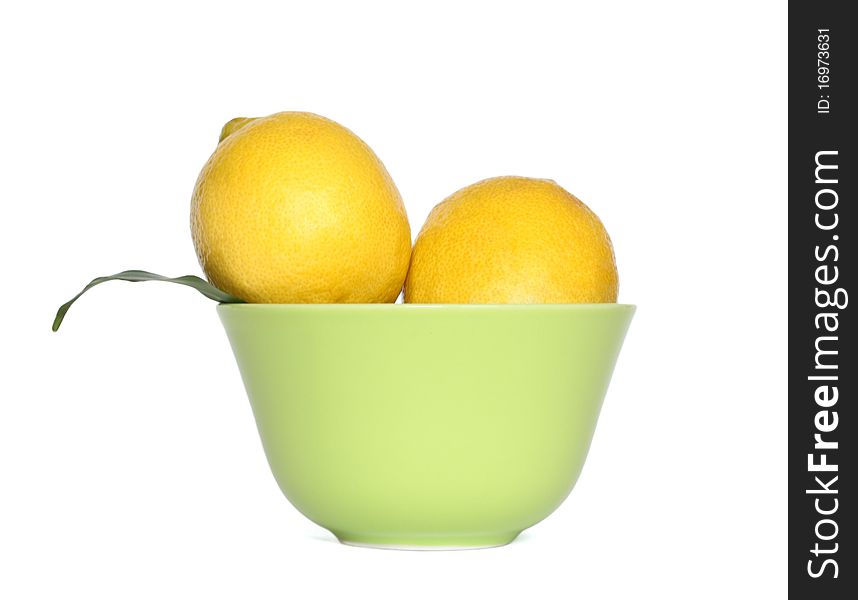 Juicy ripe lemons isolated on white background