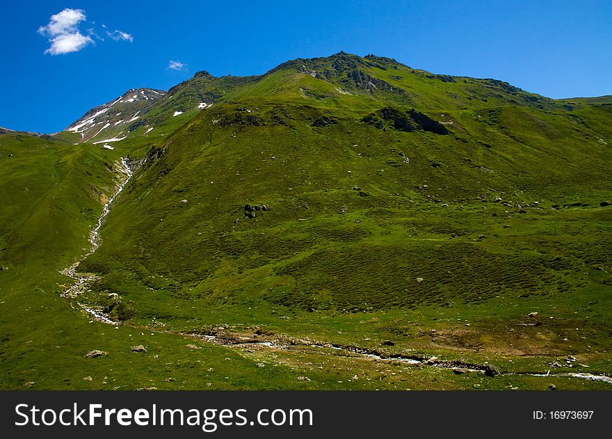 View of the scenery in the mountains of Switzerland. View of the scenery in the mountains of Switzerland