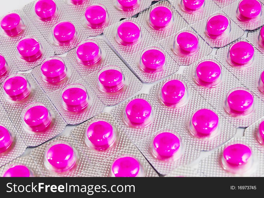 Pack Of Pink Medicine Pills Background