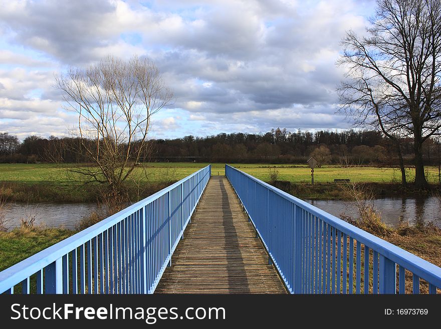 Small wooden bridge