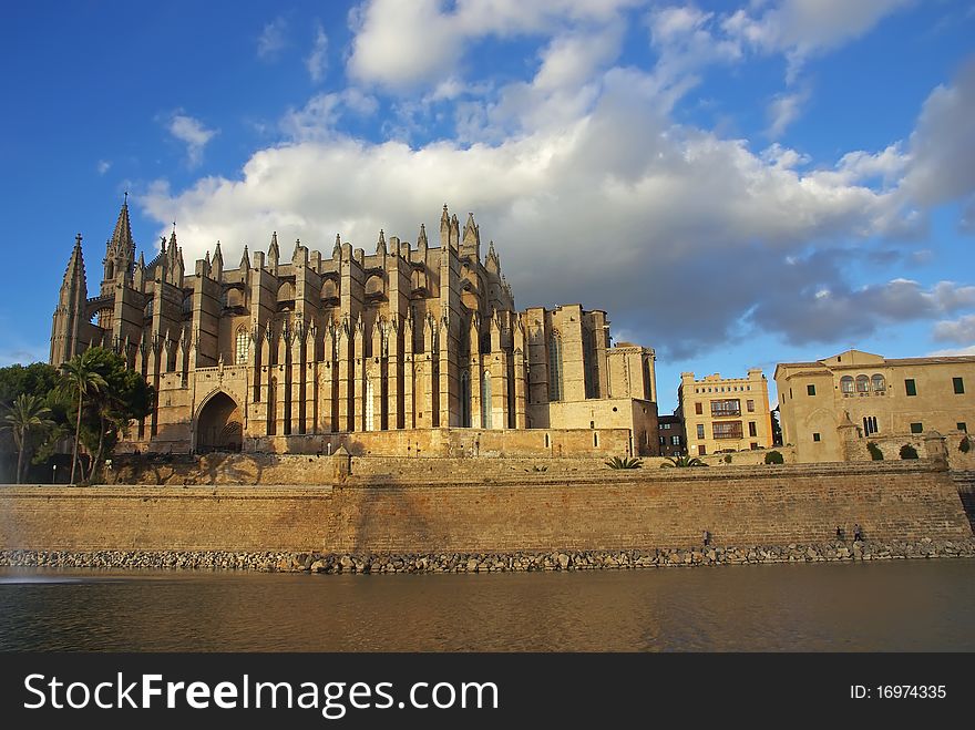Cathedral area in Palma de Majorca (Balearic Islands - Spain). Cathedral area in Palma de Majorca (Balearic Islands - Spain)