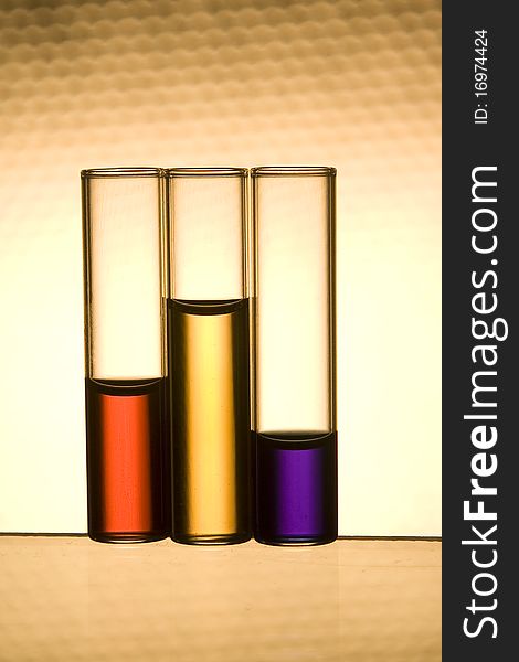 Vials With Multicolor Liquids