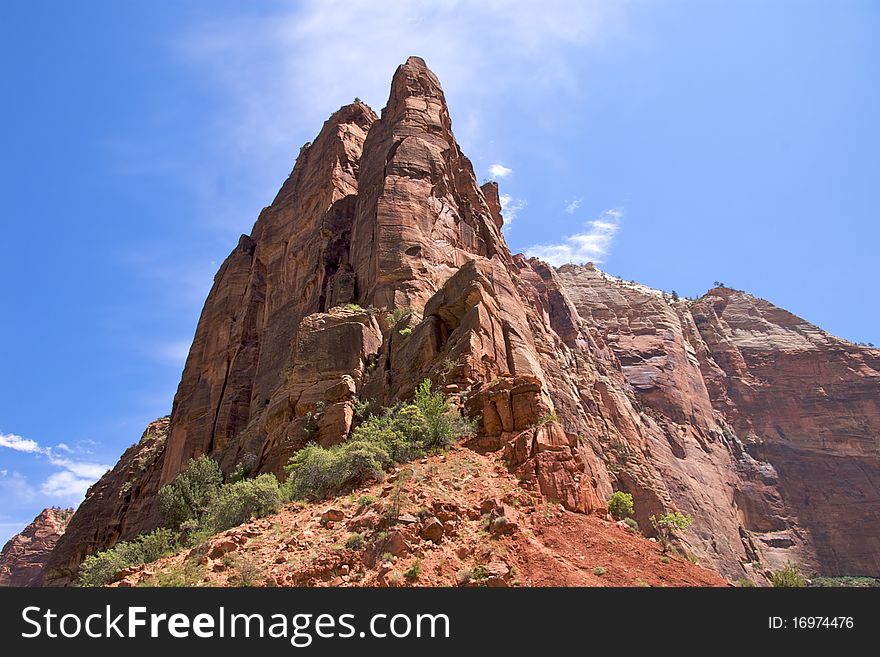 Colourful rock formations in Zion National Park, Utah's oldest and most visited national park. Colourful rock formations in Zion National Park, Utah's oldest and most visited national park.