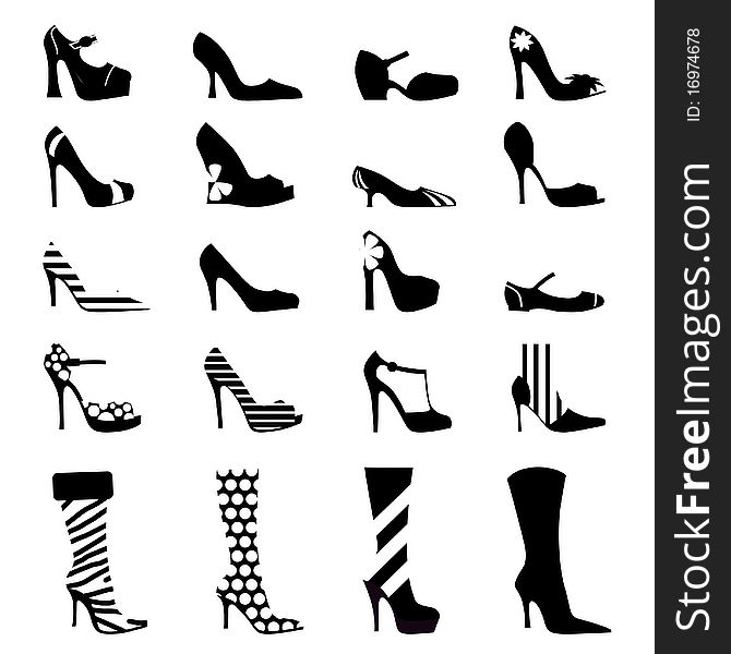 Set of fashion woman shoes vector