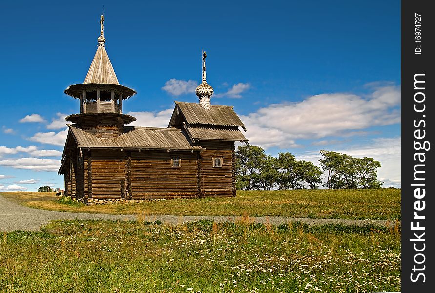 One of the oldest wooden churches, preserved in the Russian North. Kizhi Island Museum. One of the oldest wooden churches, preserved in the Russian North. Kizhi Island Museum.