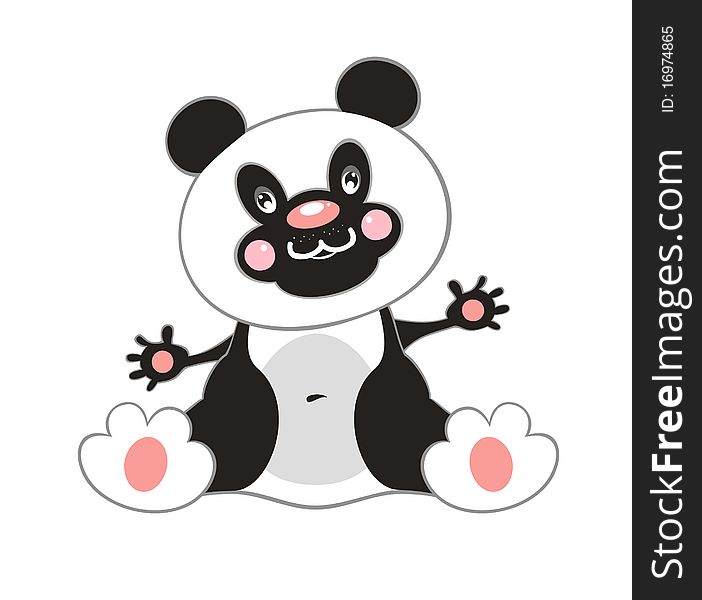 Panda on white. Vector illustration