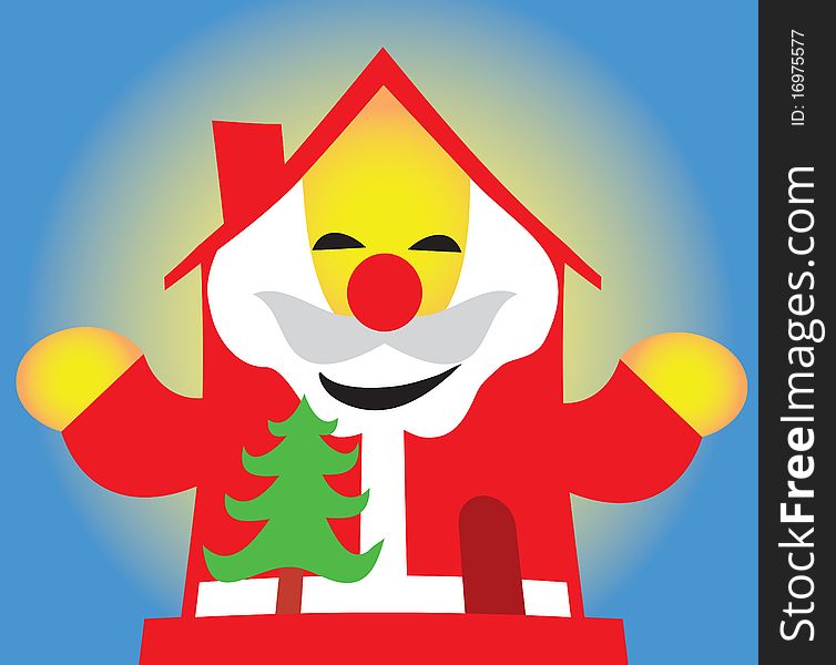 Santa Claus home smiling logo