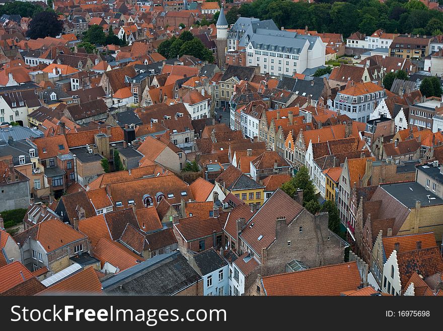 Panoramic View Of Bruges.