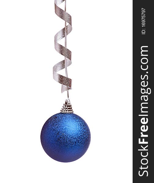 Blue chistmas decoration on a white background