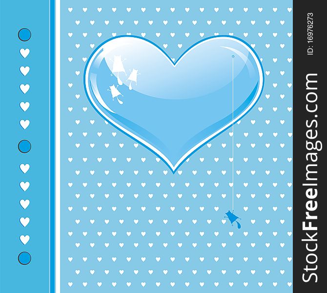 Card With Blue Heart