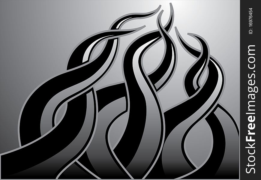 Black flame under gradient background