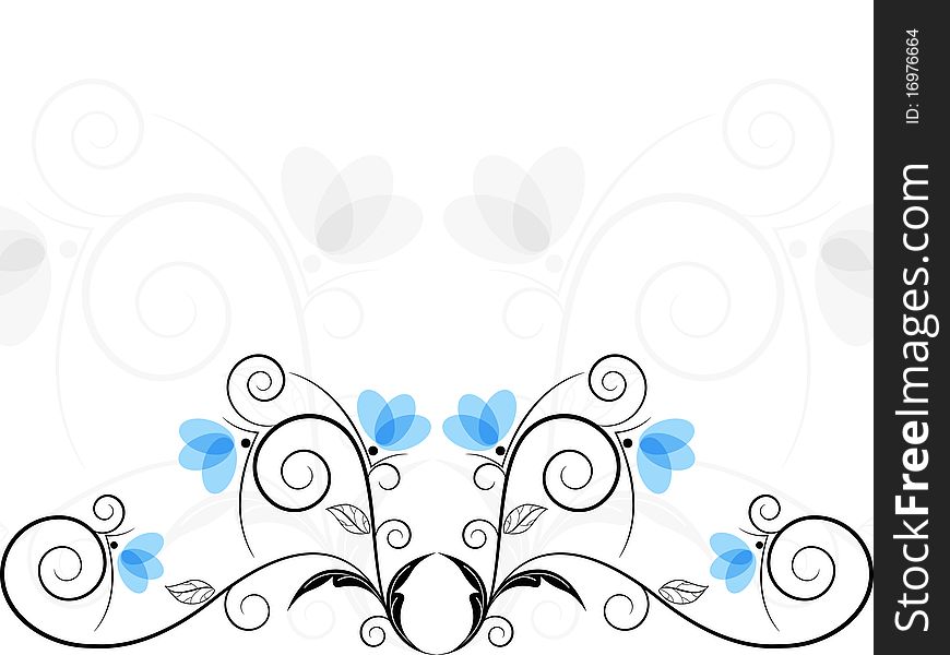 Vector picture of black and blue floral bizarre background. Vector picture of black and blue floral bizarre background