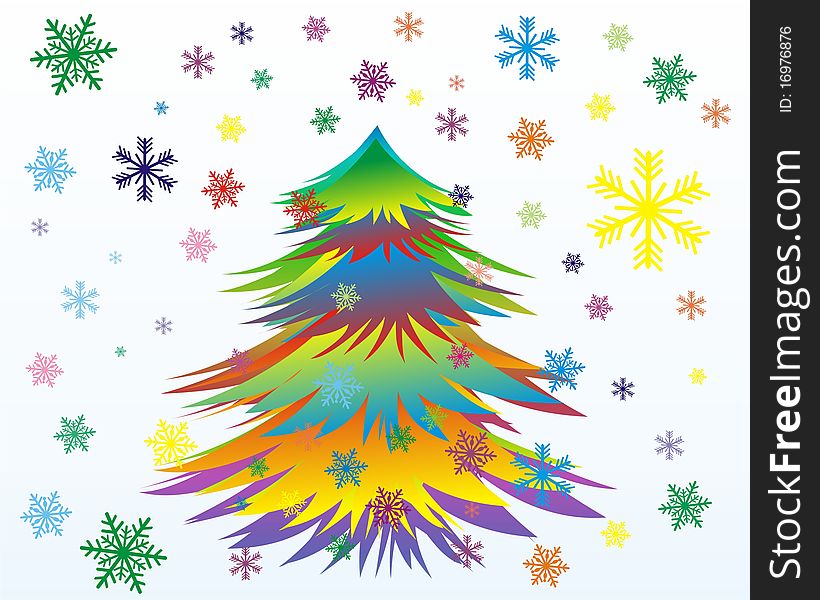 Vector Colorful Christmas or New Year tree