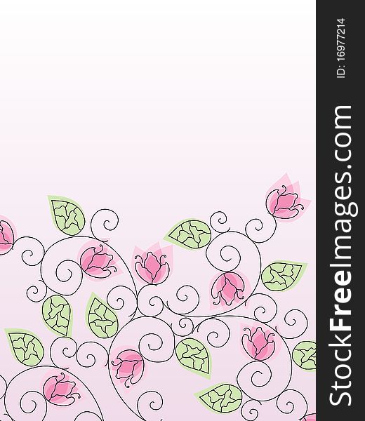 Vector picture of pink floral bizarre background. Vector picture of pink floral bizarre background
