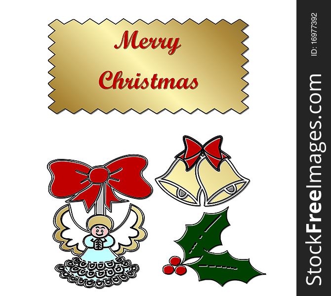 Card with Christmas silhouettes-illustration. Card with Christmas silhouettes-illustration