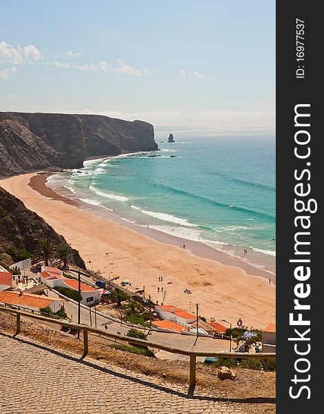 The beautiful Portuguese beach, with a rocky coastline. The beautiful Portuguese beach, with a rocky coastline.