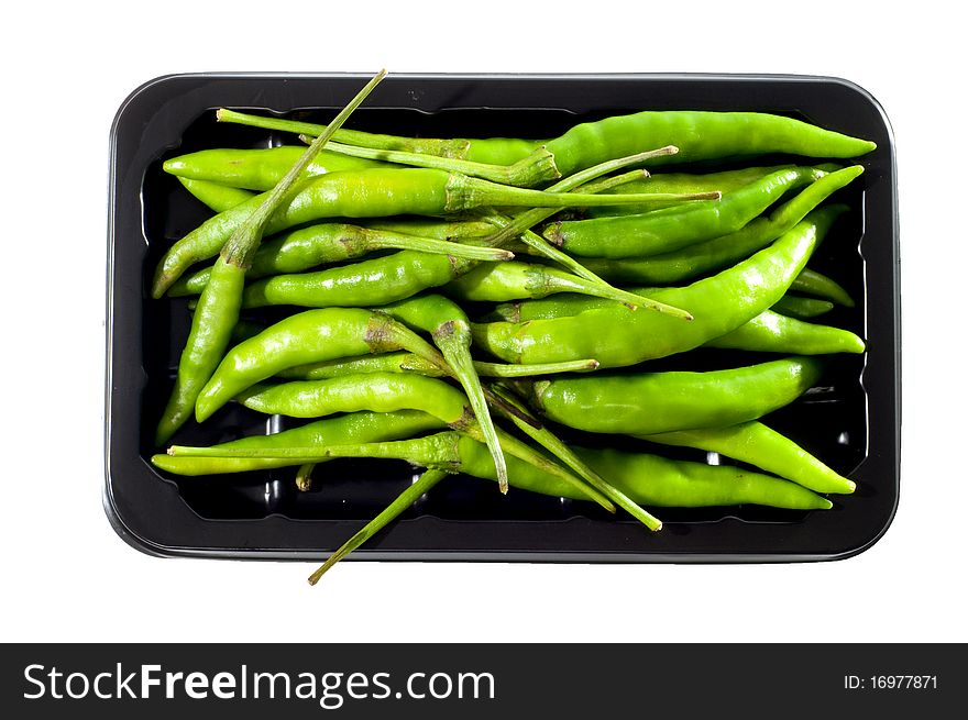 Fresh green chili hot and spicy