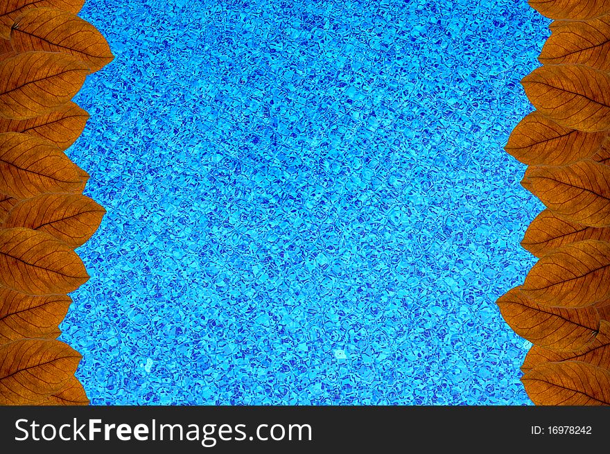 Brown Leafs On Blue Background