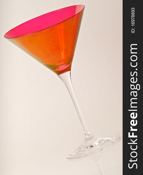 Red Top Martini Glass on white background. Red Top Martini Glass on white background.